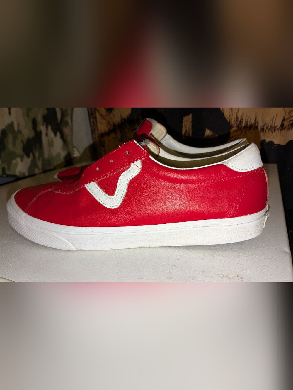 Vans Red And White Sneakers